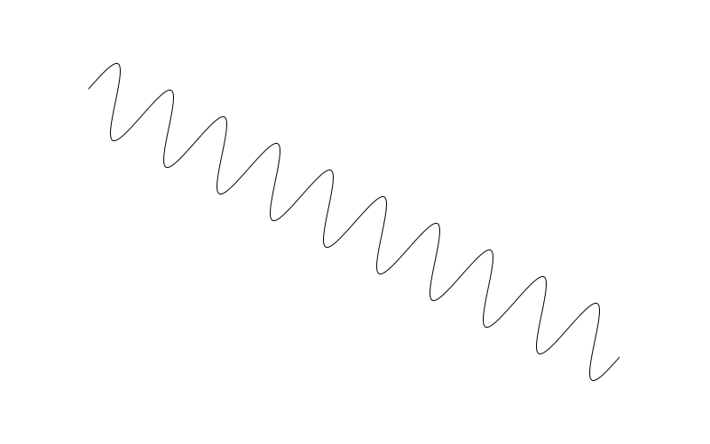 a sine wave going diagonally from one point to another