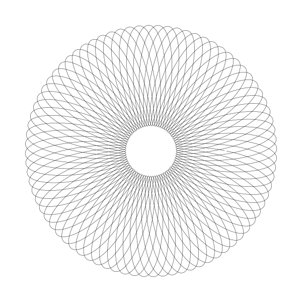 a circle composed of many looping waves