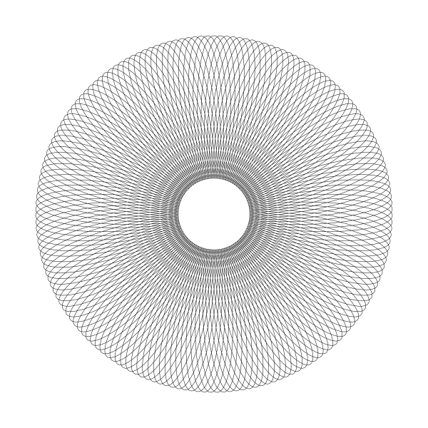 a circle drawn with many overlapping loops