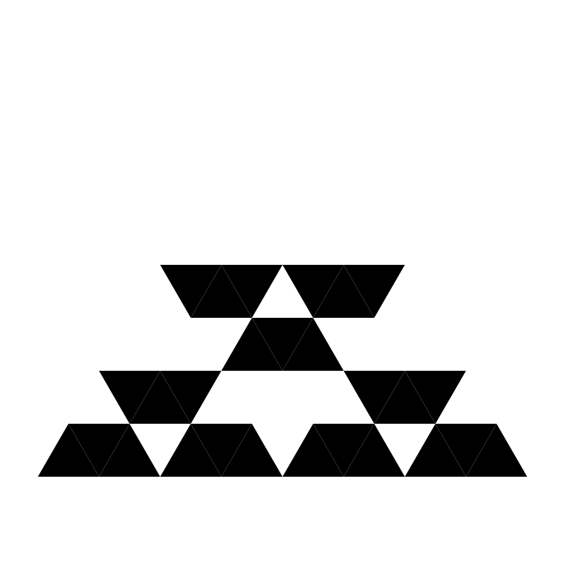 level three sierpinski triangle with top triangle removed