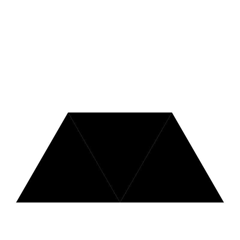 level one sierpinski triangle with top triangle removed