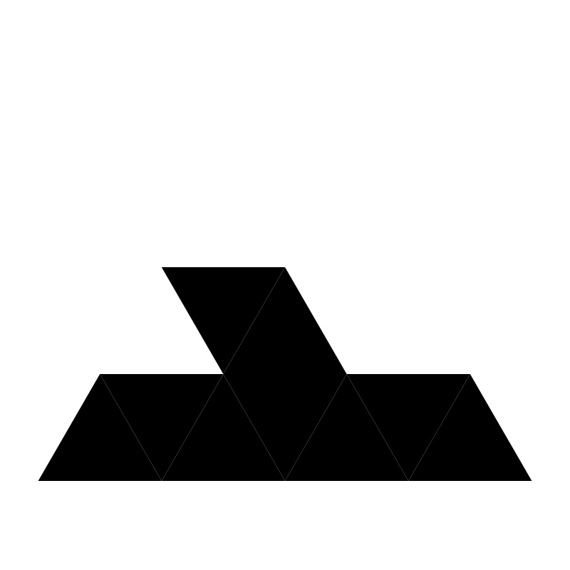 level two sierpinski triangle with top triangle removed