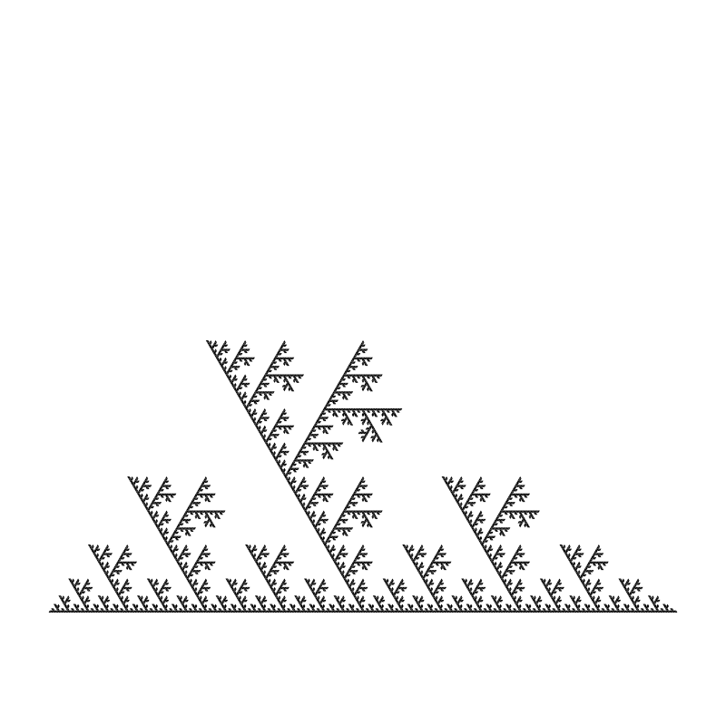 full sierpinski triangle with top triangle removed