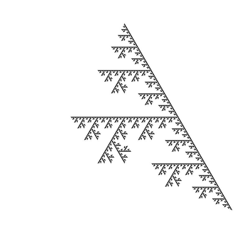 full sierpinski triangle with bottom left triangle removed