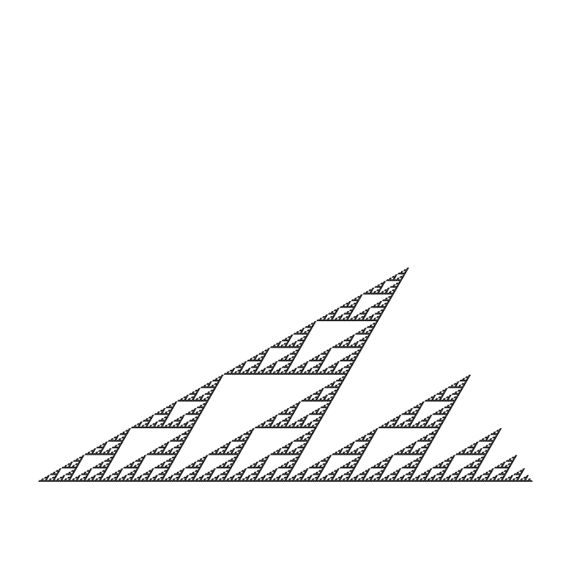 full sierpinski triangle with top triangle removed