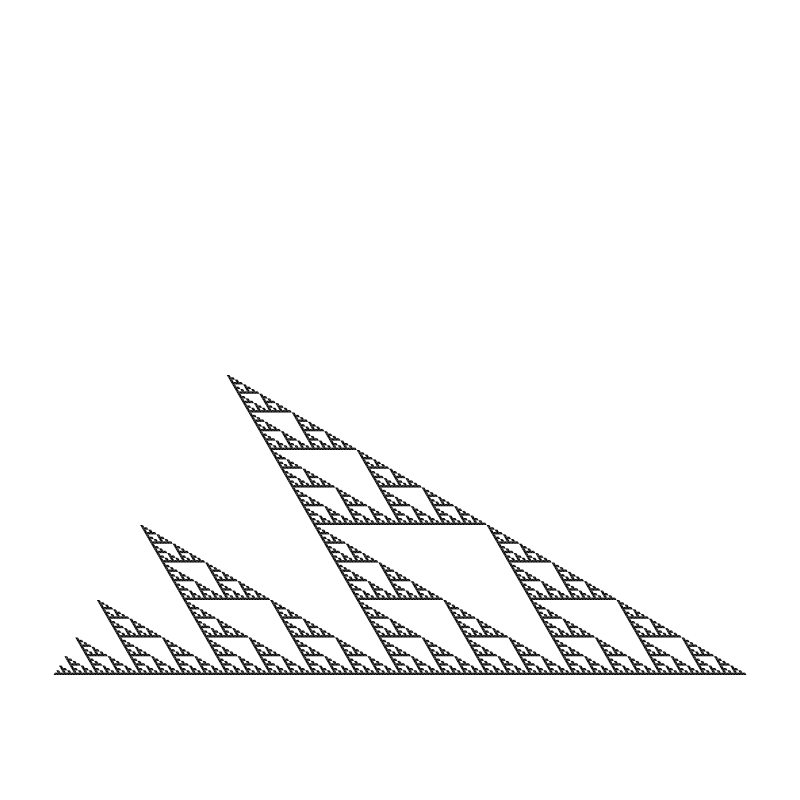 full sierpinski triangle with top triangle removed