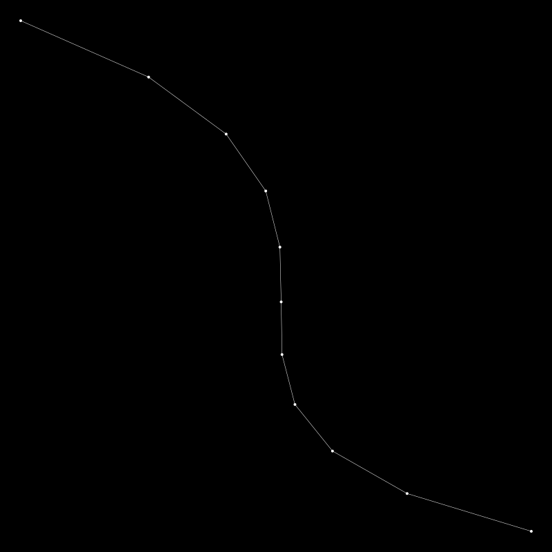 a Bézier curve converted to segments