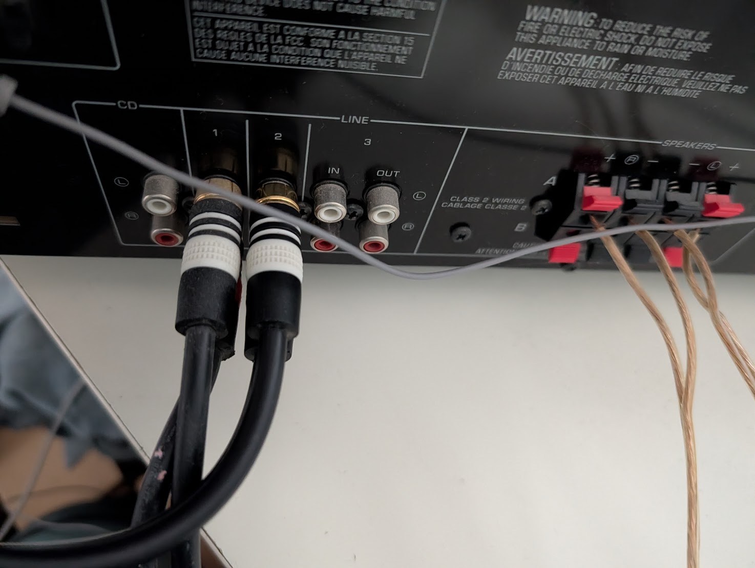 yamaha R-S202 receiver back showing inputs